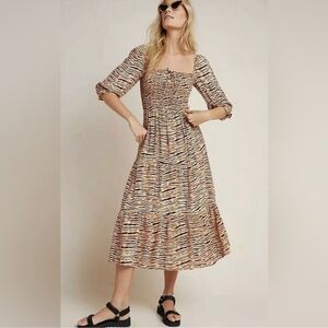 Faithfull the brand tiger stripe Midi Dress